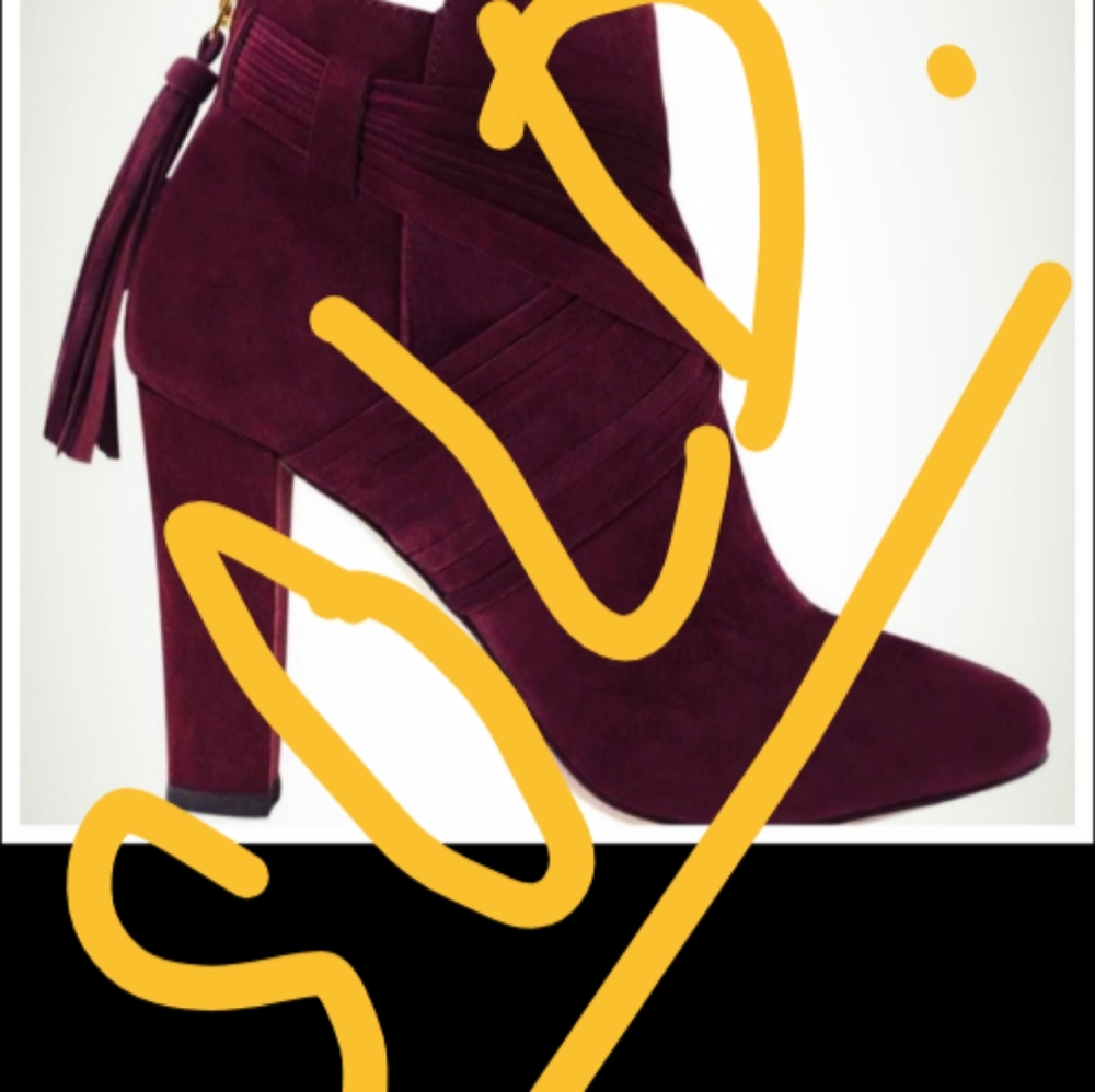 White House Black Market Burgundy Ankle Boot